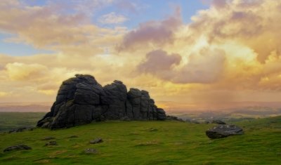 Retreating shower over Haytor