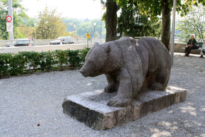 Bear cast in stone