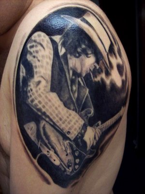 The Tattoo Chapel  Jeroen just finished this Stevie Ray Vaughan guitar       srv srvguitar srvtattoo stevierayvaughan stevieray stevie ray  vaughan tattoo ink inked  Facebook