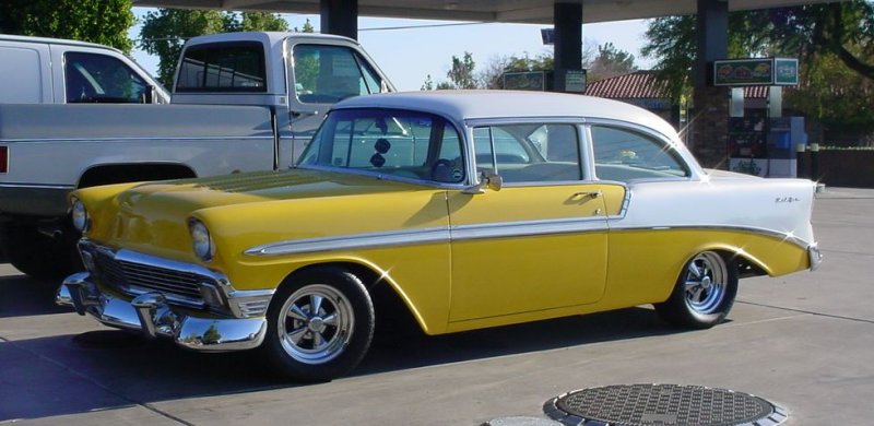 yellow 1956 Chevrolet