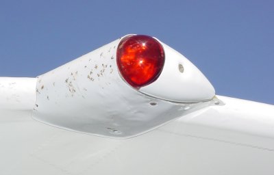 Wing tip flashing warning light.