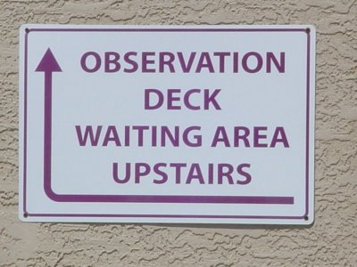 Observation deck waiting area upstairs