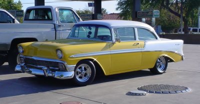 yellow 1956 Chevrolet