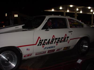 Heartbeat of Americadrag race car on trailer