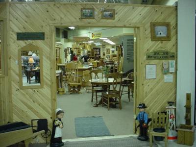 handmade Amish<br>furniture section