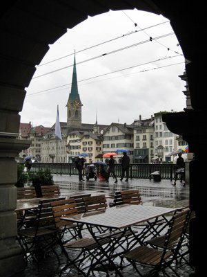 Zurich bajo la lluvia