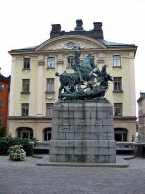 Kopmantorget. Statue of St.George and the Dragon