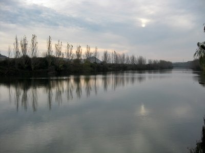 Brias. Atardecer sobre el Ebro