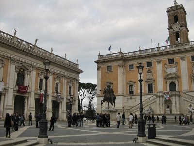 Roma.Piazza del Campidoglio.Palazzo Senatorio