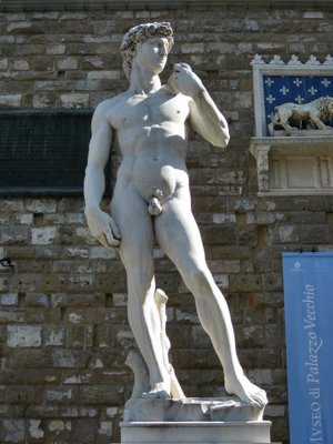 David de Michelangelo en la Piazza della Signoria