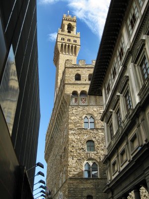 Palazzo Vecchio visto desde la Galleria degli Uffizi