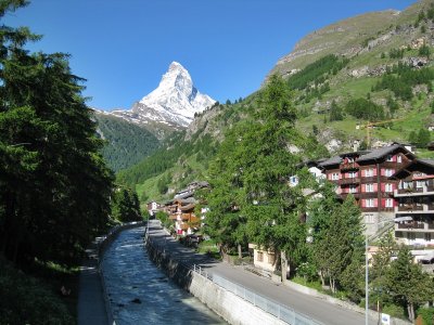 Zermatt. Best view of the Matterhorn from town