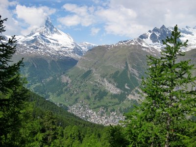 Zermatt. View from the Trail from Sunnegga to Tufteren