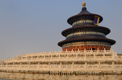 Three tiered marble base of Hall of Prayer for Good Harvests at Temple of Heaven Park in Beijing