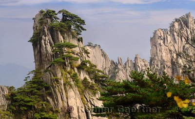 East end of Beginning to Believe Peak with Stalagmite Gang at Yellow Mountain Huangshan China