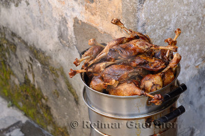 Street food hot chicken for sale in Hongcun village Anhui Province China