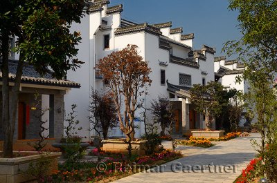 New housing development with landscaping in Chengkan village Huangshan China