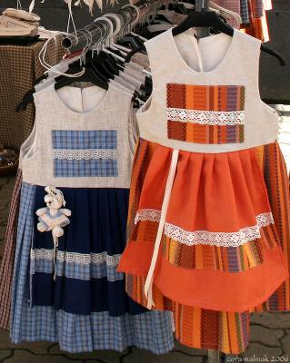 Traditional Finnish dresses in Jyvaskyla market