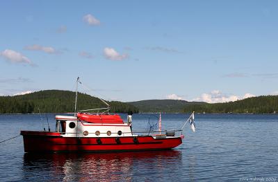 Small boat docked near us