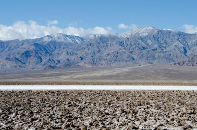 Looking across the dry lake