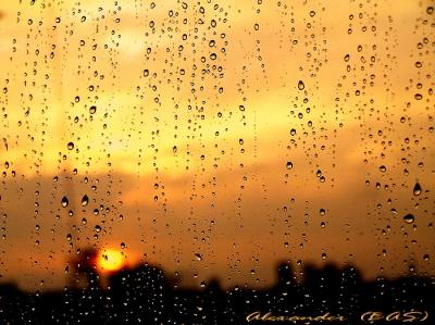 Sunset thru the rain...