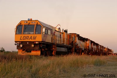 Loram Rail Grinding Unit At Dusk