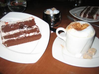 birthday cake and cappuccino (with 8 sugars)