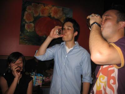 chris makes the craziest face when downing shots