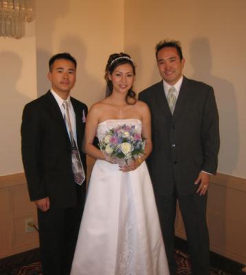 with the groom and bride