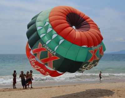 The top of the parasailing system is ready -- all it needs is a client!