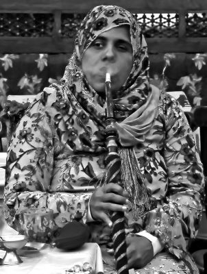 Faces of Egypt:  Smoking the Water Pipe.