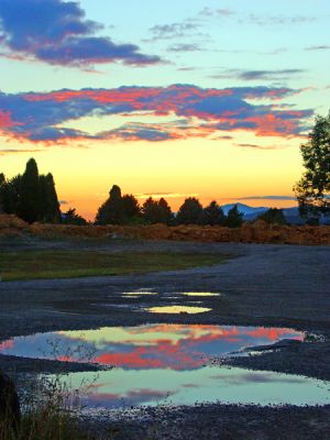 Reflection of Sunset at Soda Springs, Idaho.