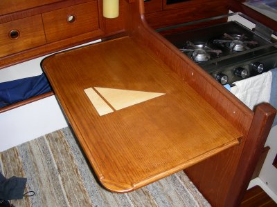 'aft' one of two BEAUTIFUL  custom galley tables