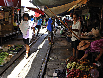 At the Maklong Market, Samut Songkhram, Thailand