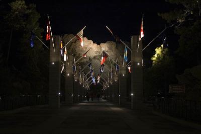 Mount Rushmore's Avenue of Flags at Night  ~  June 6  [8]