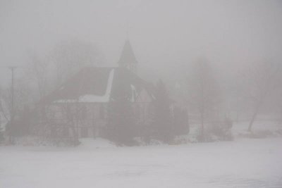 Foggy Mill Pond Church  ~  January 10
