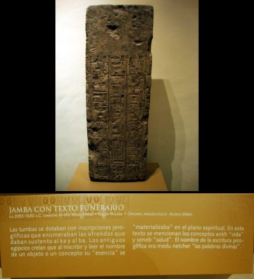 Jamba con texto funerario