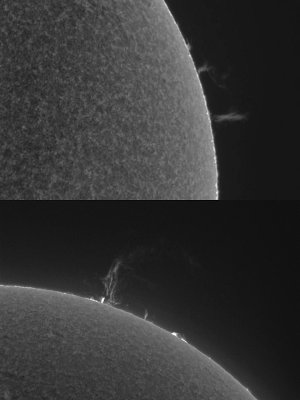 Prominences 6 March 2011