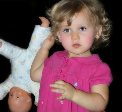 Kylie With Her Baby Doll 