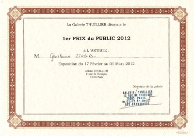 PRIX DU PUBLIC 2012 (Galerie Thuillier Paris)