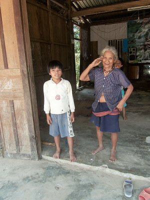 Granny saluting