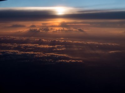 Coucher de soleil en avion