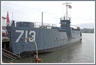World War II landing craft under restoration.