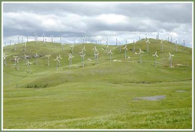Windpower generation in Ca. hills.