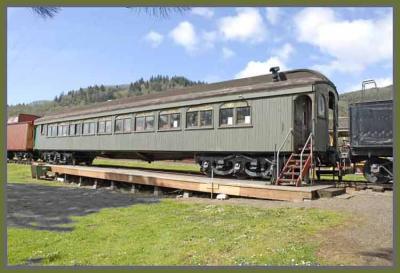 Passenger car on display, Garabaldi, Ore.