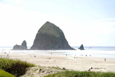 One of many rock formations along the beach.