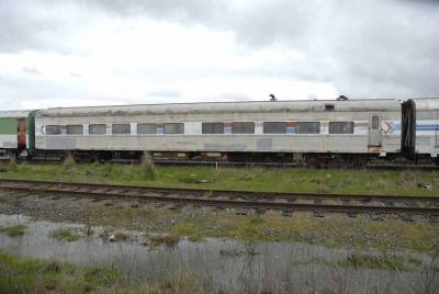 Old railway car on a siding.