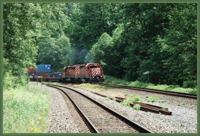 C P Rail coming round the bend.