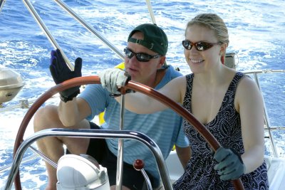 Bill and Sierra at the helm