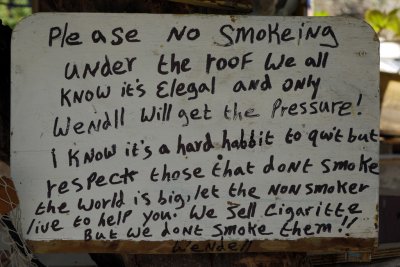 No Smoking Sign, Great Harbour - Jost Van Dyke